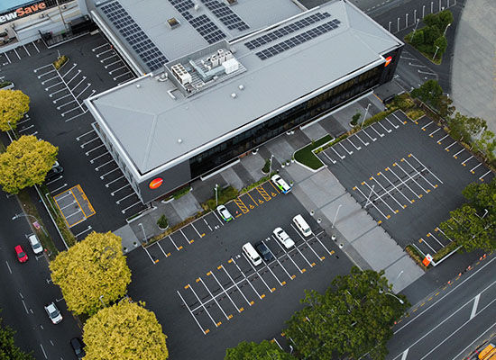 Car park line markings.